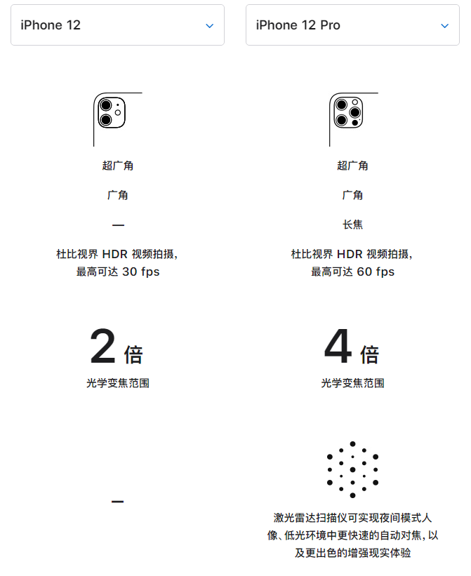 勃利苹果手机维修分享苹果 iPhone 12 与 iPhone 12 Pro 选哪款 